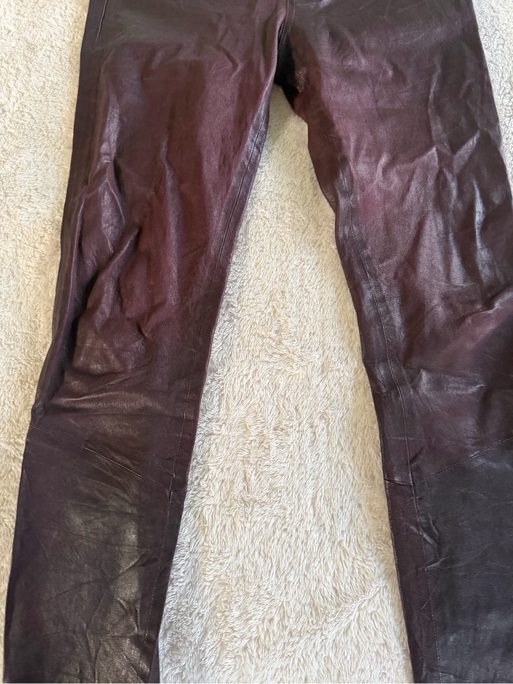 NWOT Paige Hoxton Skinny Leather Pants in Black Cherry sz 28 - Picture 8 of 12